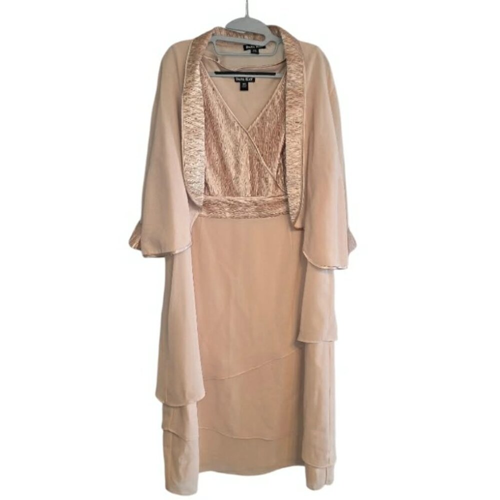 Dana Kay Dress Jacket 18W Shimmer Tiered Wedding Guest